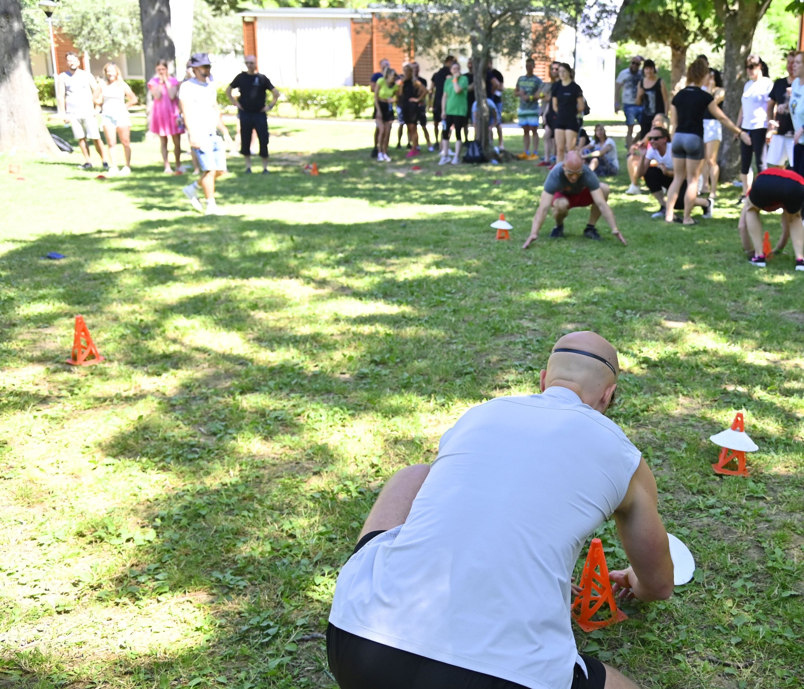 Il team Biostile durante i giochi di squadra